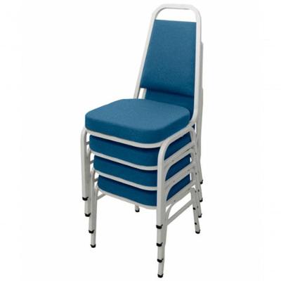 Kit Com 4 Cadeiras Empilháveis Linha Hotel Plus Azul.