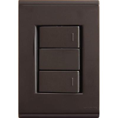 Conjunto 4x2 Com 2 Interruptores Simples 10 A 250 V Tramontina Liz Grafite Tramontina