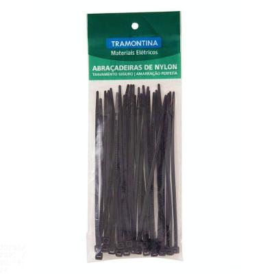 Abraçadeira De Nylon 200x4,8x1,5 Mm Tramontina Preta Tramontina