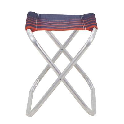 Banqueta De Praia Tramontina Fiji Em Alumínio Com Assento Azul Escuro E Laranja Tramontina