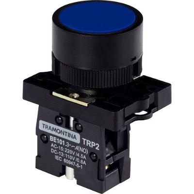 Botão De Impulso Tramontina Trp2-ea61 1na Azul Com Base De Plástico Tramontina