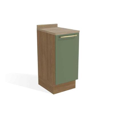 Balcão de Cozinha Botanic M621 1 Porta c/ Tampo- Kappesberg Nogueira/Oliva/Nogueira - Kappesberg