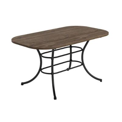 Mesa para Cozinha 1547 + Tampo Madeirado 160x90cm Preto/Legno - Carraro