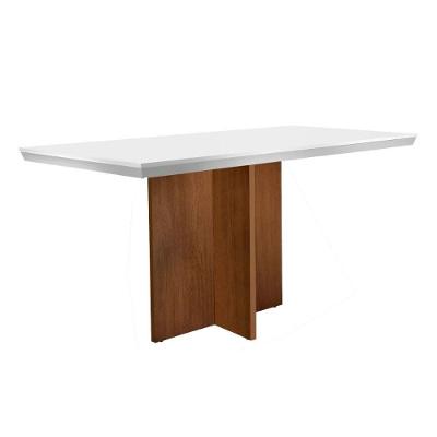 Mesa para Cozinha Berlim + Tampo Madeirado Reto 120x80cm Imbuia - Rufato