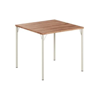 Mesa para Cozinha 1545 + Tampo Madeirado 87x87cm Freijo c/ Prata - Carraro