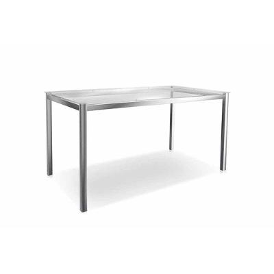 Mesa para Cozinha Reno M001 + Tampo Vidro 150x80cm Cromado - Kappesberg