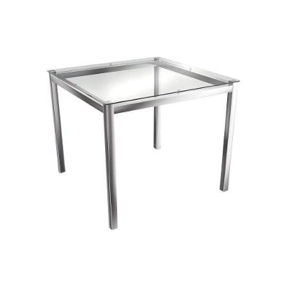 Mesa para Cozinha Reno M002 + Tampo Vidro 90X90cm Cromado - Kappesberg