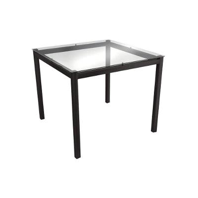 Mesa para Cozinha Reno M002 + Tampo Vidro 90X90cm Polipropileno Preto - Kappesberg