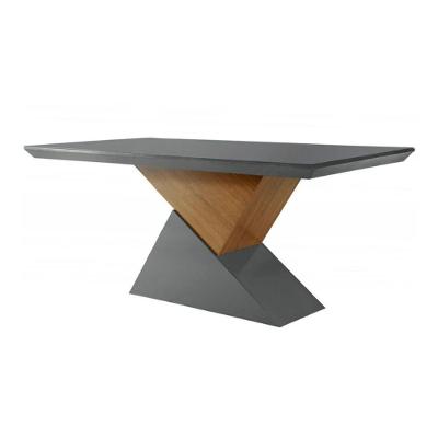 Mesa para Cozinha Dubai + Tampo Madeirado Vidro Reto 180x90cm Grafite/Imbuia - Rufato