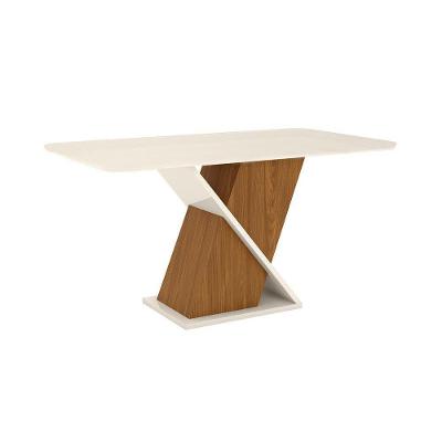 Mesa para Cozinha Solus SC28 + Tampo Madeirado Reto 160x90cm Nature/Off White - Henn