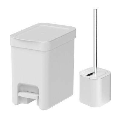 Kit Lixeira + Escova Sanitária Trium Branco