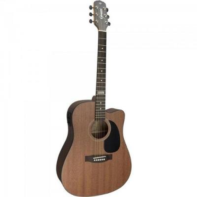 Violao Eletroacustico Dreadnought Folk Cutaway Aco Gf-1D Ceq Walnut Satin Giannini