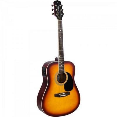 Violao Eletroacustico Dreadnought Folk Aco Sunburst Giannini