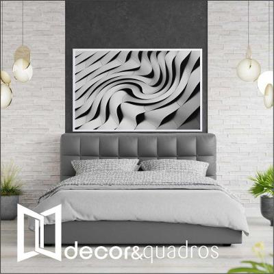 Quadro Arquitetura Ondulações 90x60 Cm Tecido Canvas