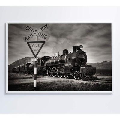 Quadro Trem A Vapor 90x60 Cm Tecido Canvas
