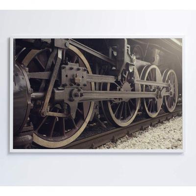 Quadro Rodas Trem 60x40 Cm Tecido Canvas