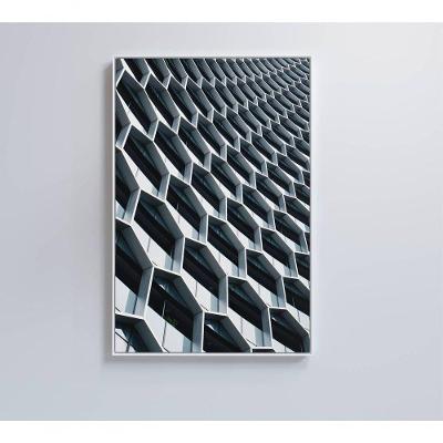 Quadro Arquitetura Hexágonos 80x120 Cm Vidro Impresso
