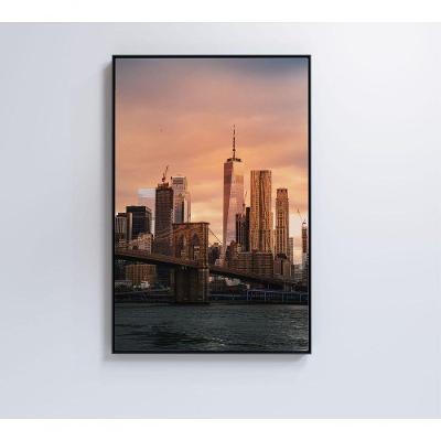 Quadro Nova York Pôr Do Sol 40x60 Cm Tecido Canvas
