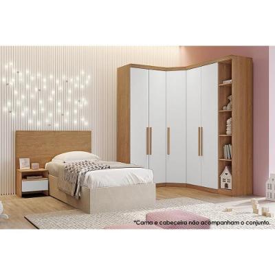 Quarto Modulado Rizon  6 Peças (1 Closet + 2 Guarda Roupas + 1 Complemento) QC209 Freijó/FendiOff