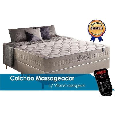 Colchão Casal Molas Plus Size Magnético c/ Vibro Massagem c/  Commodite Ensacadas (138x188x34) - Anjos