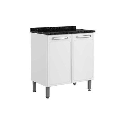 Módulo Cozinha Bertolini Evidence Balcão  7120 2 Portas c/ Tampo Branco