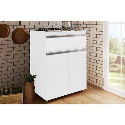 Balcão Cozinha p/Cooktop  ASM 186   2 Portas e 1 Gaveta Branco - Movelbento