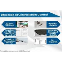 Gabinete de Cozinha Modulado Balcão Canto Oblíquo Gourmet 1 Porta c/ Tampo Branco - Bertolini - 6