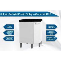 Gabinete de Cozinha Modulado Balcão Canto Oblíquo Gourmet 1 Porta c/ Tampo Branco - Bertolini - 1