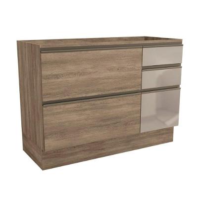 Gabinete de Cozinha Modulado  Maxxi G747 1 Porta e 4 Gavetas c/ Vidro p/ Pia Nogal - Kappesberg