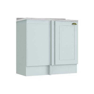 Gabinete de Cozinha Modulado Balcão Canto Reto Americana 1Pta c/ Tampo Branco - Henn