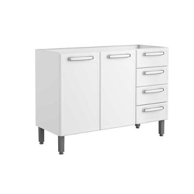 Módulo Cozinha Bertolini Evidence Balcão  7026 2 Portas e 4 Gavetas s/ Tampo Branco