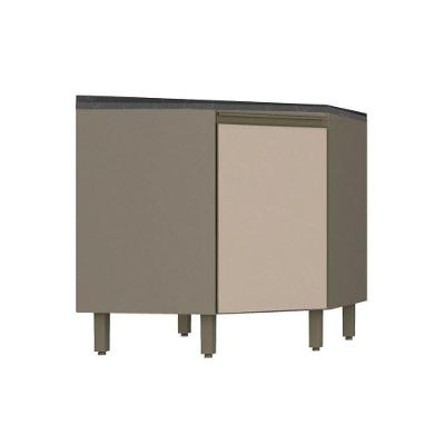 Módulo Cozinha Henn Connect Balcão Canto Oblíquo  1 Porta c/ Tampo Duna/Cristal