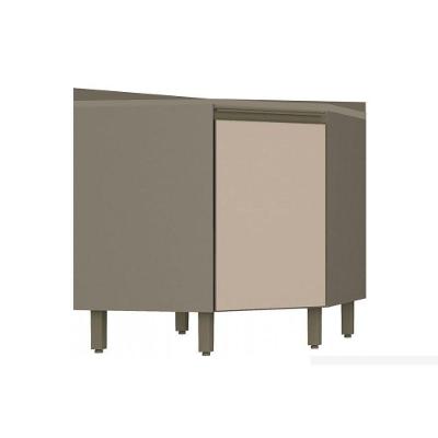Módulo Cozinha Henn Connect Balcão Canto Oblíquo  1 Porta c/Tampo Duna/Cristal