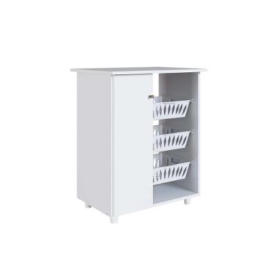 Balcão Fruteira Cozinha Luci c/ 1 Porta e 3 Cestos Branco - Genialflex