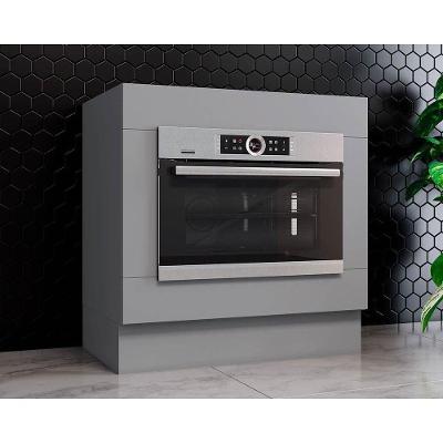 Gabinete de Cozinha Modulado Balcão Americana p/ Forno Embutir s/ Tampo 80cm Cinza - Henn