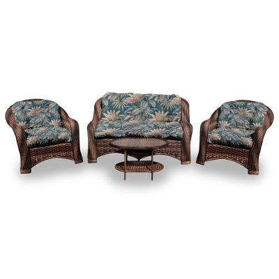 Conjunto De Sofá Fibra Sintética Melo-1 Sofá 2 L+2 Poltronas+1 Mesa Centro- Palmares Petróleo