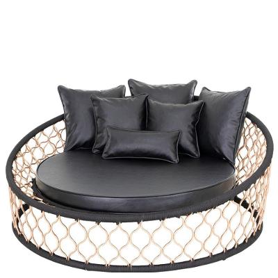 1 Chaise Com Almofadas Em Alumínio Bronze Corda Náutica