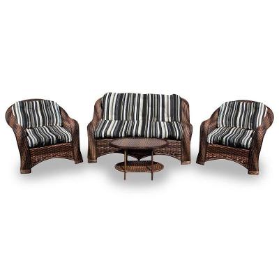 Conjunto De Sofá Fibra Sintética Melo-1 Sofá 2 L+2 Poltronas+1 Mesa Centro- Illimani Preto