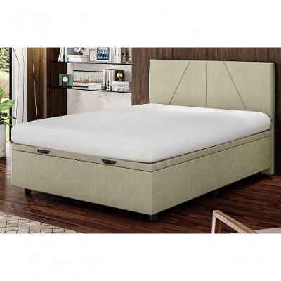 Base Cama Box Baú Casal Veludo Skybox Bege
