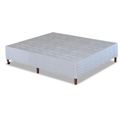 Cama Box Base Universal Casal Bordado White (138x188x30) - Paropas