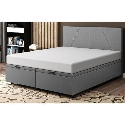 Base Cama Box Baú Casal Queen Size Linho Skybox Cinza