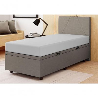 Base Cama Box Baú Solteiro Linho Skybox Marrom