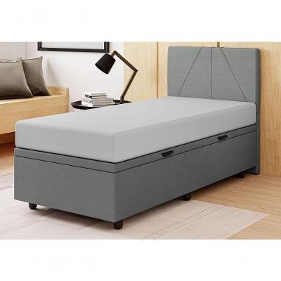 Base Cama Box Baú Solteiro Linho Skybox Cinza