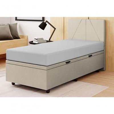 Base Cama Box Baú Solteiro Linho Skybox Bege
