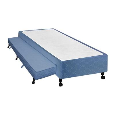 Cama Box Base c/Auxiliar Universal Solteiro Poli Tecido Blue (88x188x27) - Castor