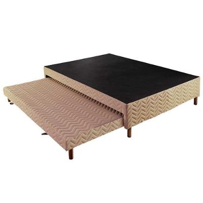 Cama Box Base c/Auxiliar Universal Casal Sommier Rústico Bordado Clean (138x188x30) - Paropas