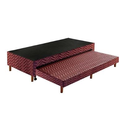 Cama Box Base c/Auxiliar Universal com Auxiliar Sommier Rústico Wine (88x188x30) - Paropas