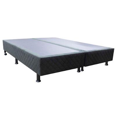 Base Cama Box Casal King Size Suede Preto