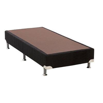 Cama Box Base Solteiro Universal Suede Nero Black  (88x188x20) - Ortobom