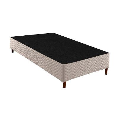 Cama Box Base Universal Solteiro Sommier Rústico Bordado White (88x188x30) - Paropas